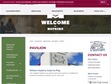 Tablet Screenshot of hopkinspavilion.com